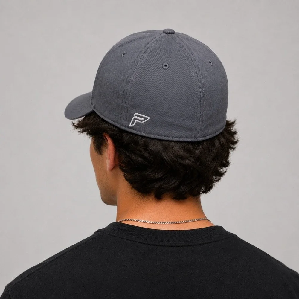 Pacific Headwear Hat Mens L-XL Grey 498F Performance KA Embroidered Fitted Cap